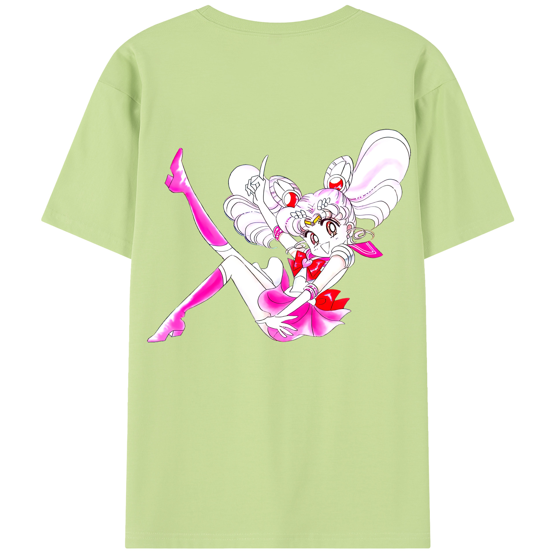 （画像用） 美少女戦士セーラームーン ちびうさ Sailor Moon Chibiusa Tsukino Usagi Small Lady Serenity 綿100％半袖Tシャツ（背面プリント）